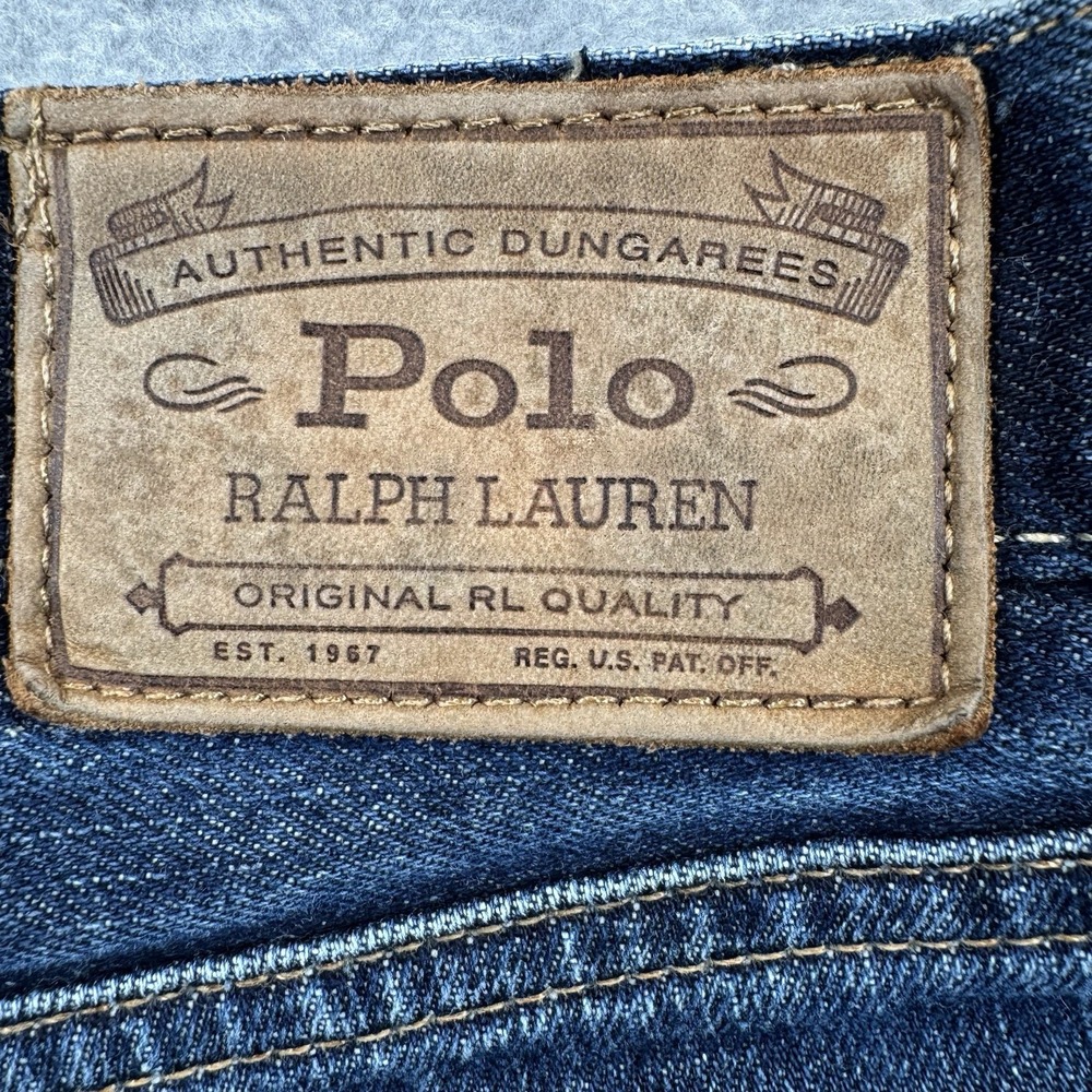 Vtg Polo Ralph Lauren Jeans Mens Blue Hampton Straight Medium Wash 36x36 (34)